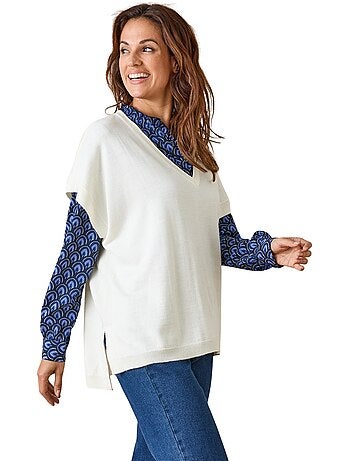 Pull manches courtes 30% laine mérinos - DAXON