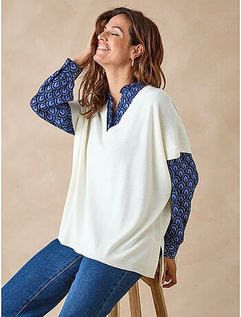 Pull manches courtes 30% laine mérinos - DAXON