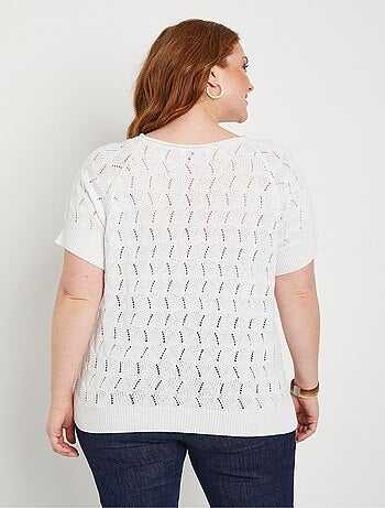Pull manches courtes ajouré - Afibel