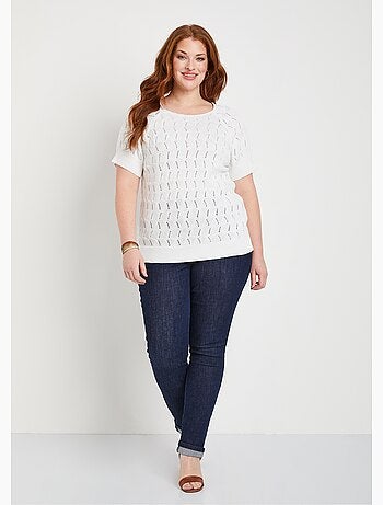 Pull manches courtes ajouré - Afibel