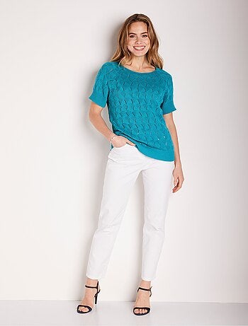 Pull manches courtes ajouré - Afibel