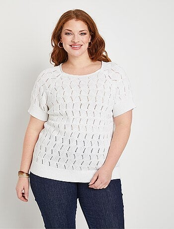 Pull manches courtes ajouré