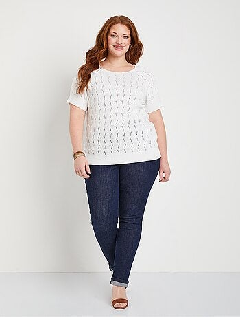 Pull manches courtes ajouré