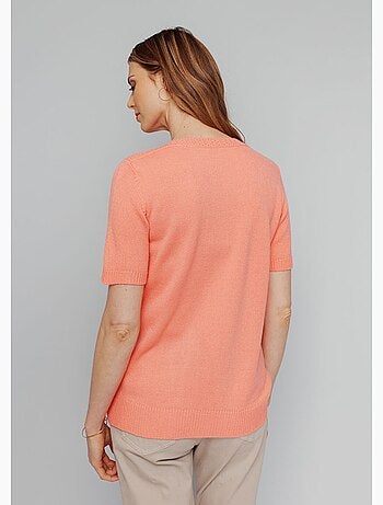 Pull manches courtes avec strass - Afibel