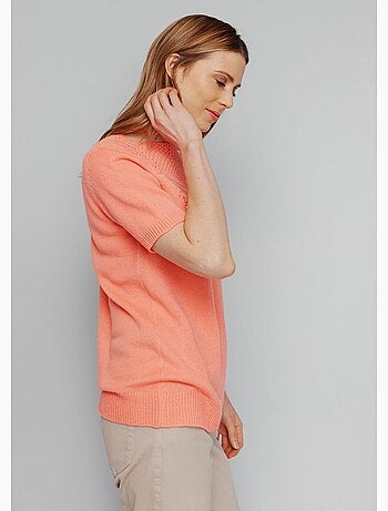 Pull manches courtes avec strass - Afibel