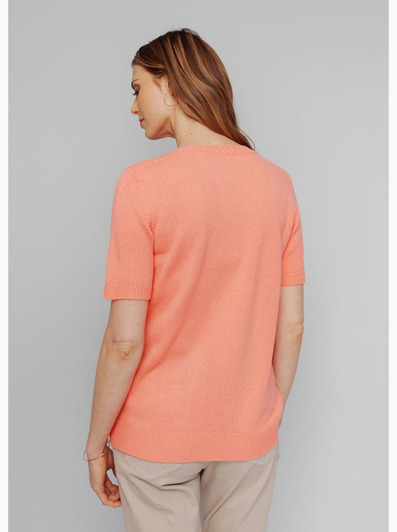 Pull manches courtes avec strass - Afibel Peche - Kiabi
