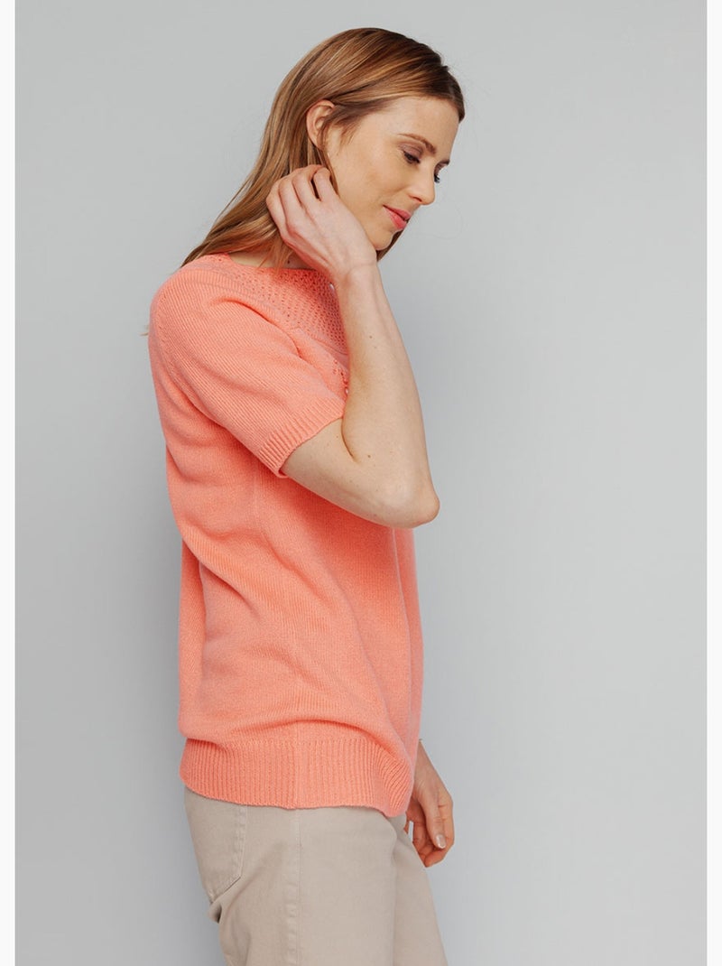 Pull manches courtes avec strass - Afibel Peche - Kiabi