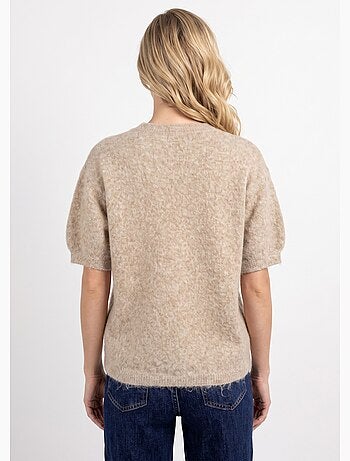 Pull manches courtes doux avec laine - afibel