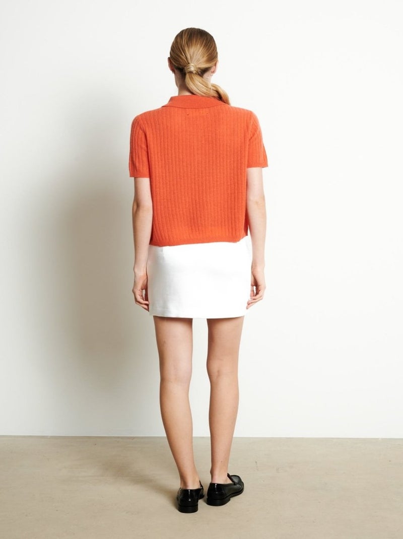Pull manches courtes femme 100% cachemire - RIA 13 Orange mandarine - Kiabi