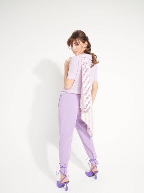 Pull manches courtes femme 100% cachemire ajouré  - AVA 1 - Kiabi