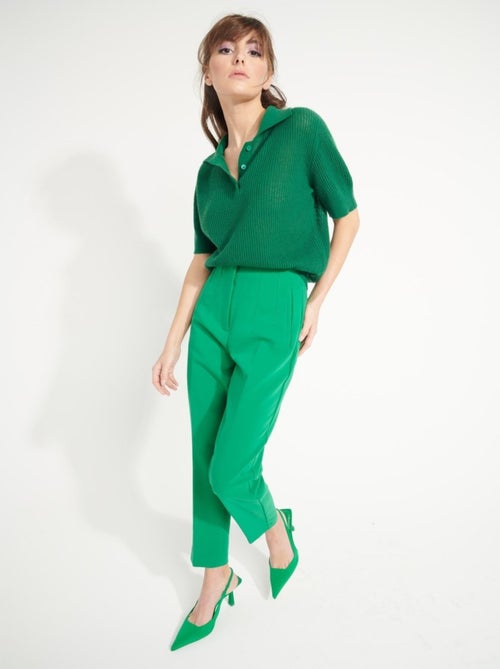 Pull manches courtes femme 100% cachemire ajouré  - AVA 1 - Kiabi