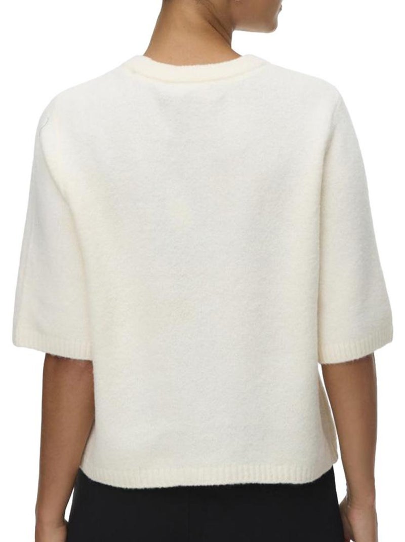 Pull Manches Courtes Femme Vero Moda Beige - Kiabi