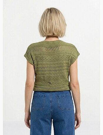 Pull manches courtes grosse maille - Afibel