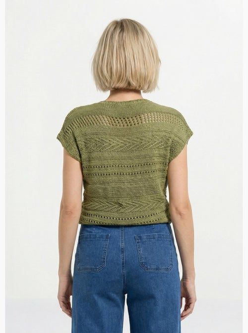 Pull manches courtes grosse maille - Afibel - Kiabi