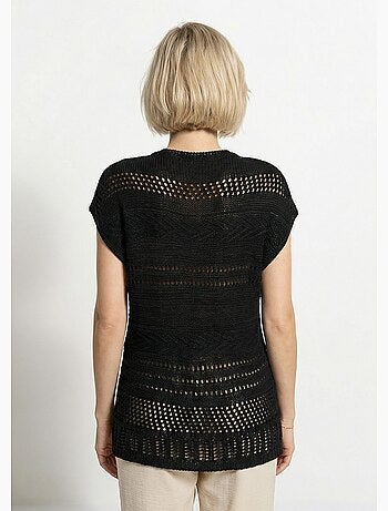 Pull manches courtes grosse maille - Afibel