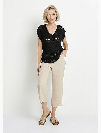 Pull manches courtes grosse maille - Afibel