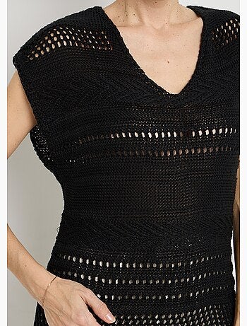 Pull manches courtes grosse maille - Afibel