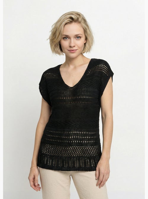 Pull manches courtes grosse maille - Afibel - Kiabi