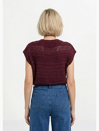 Pull manches courtes grosse maille - Afibel