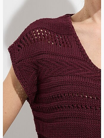 Pull manches courtes grosse maille - Afibel