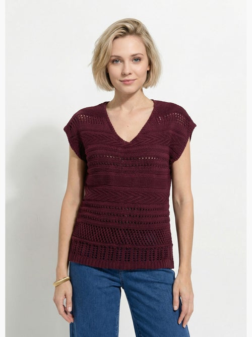 Pull manches courtes grosse maille - Afibel - Kiabi