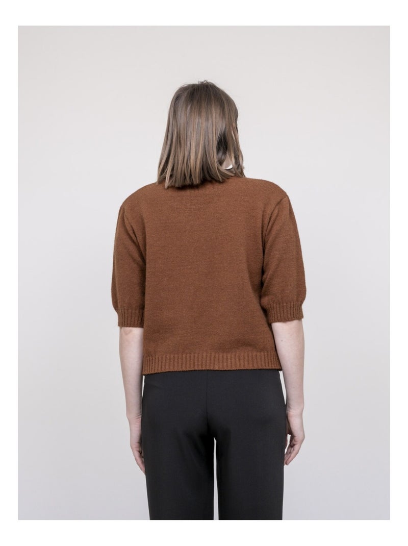 Pull manches courtes kerlaz Marron - Kiabi