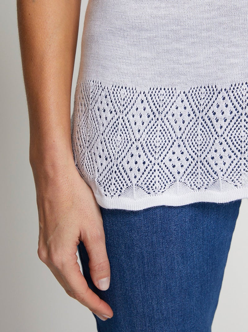 Pull manches courtes kimono - Afibel Blanc - Kiabi