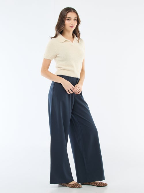 Pull manches courtes maille poilue - Kiabi