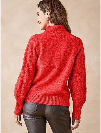 Pull manches fantaisie col montant