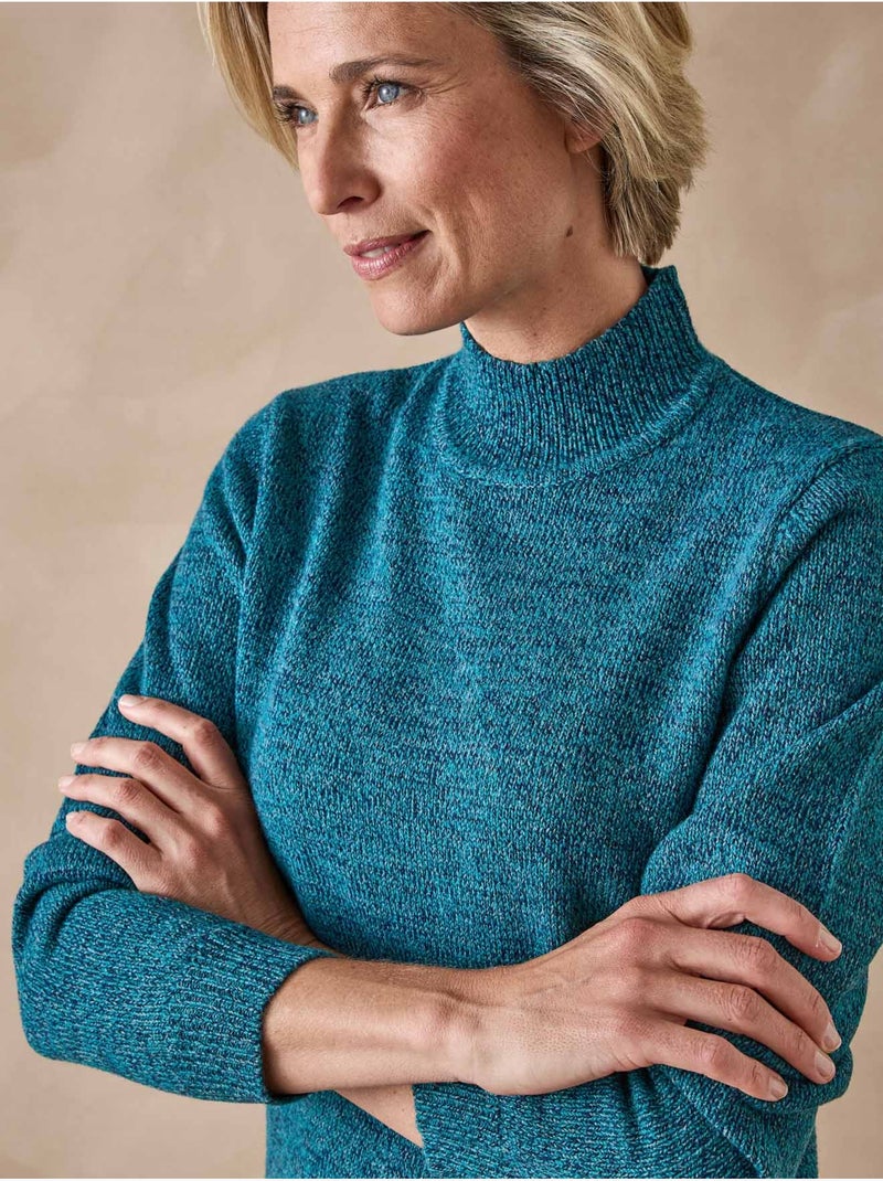 Pull manches longues col montant - DAXON Bleu - Kiabi