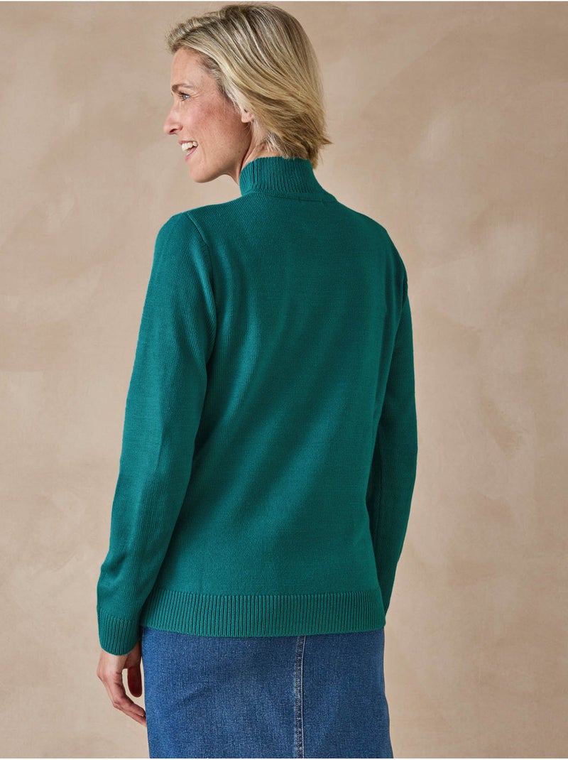 Pull manches longues col montant - DAXON Bleu outremer - Kiabi