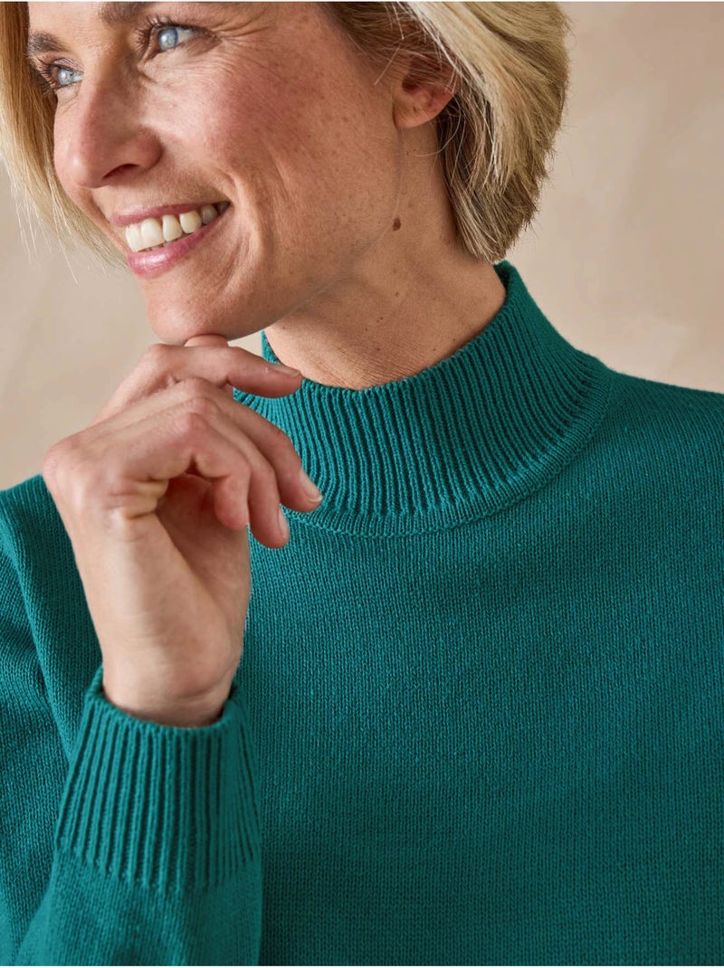 Pull manches longues col montant - DAXON Bleu outremer - Kiabi