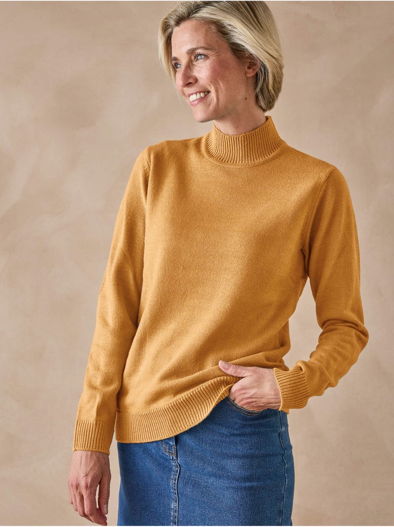 Pull manches longues col montant - DAXON Miel - Kiabi