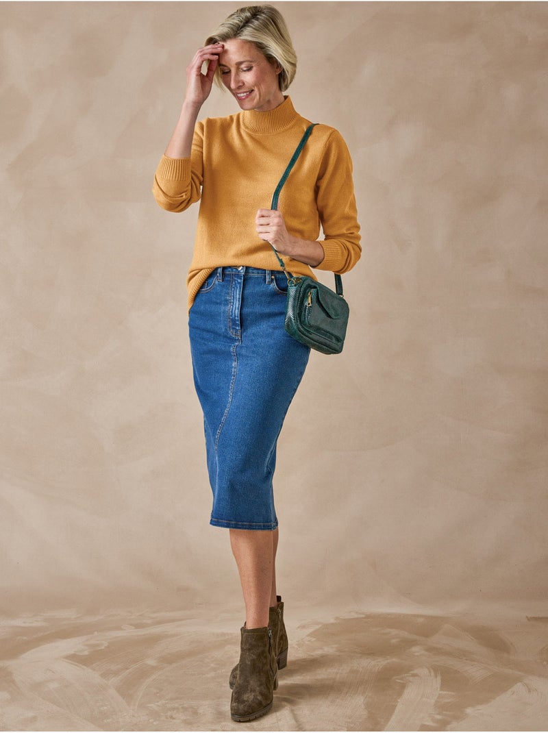 Pull manches longues col montant - DAXON Miel - Kiabi