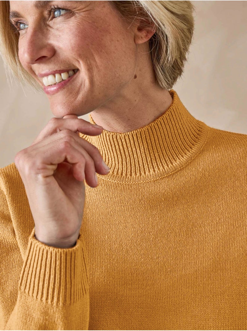 Pull manches longues col montant - DAXON Miel - Kiabi