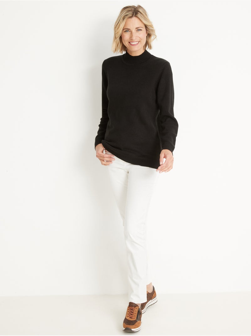 Pull manches longues col montant - DAXON Noir Noir - Kiabi