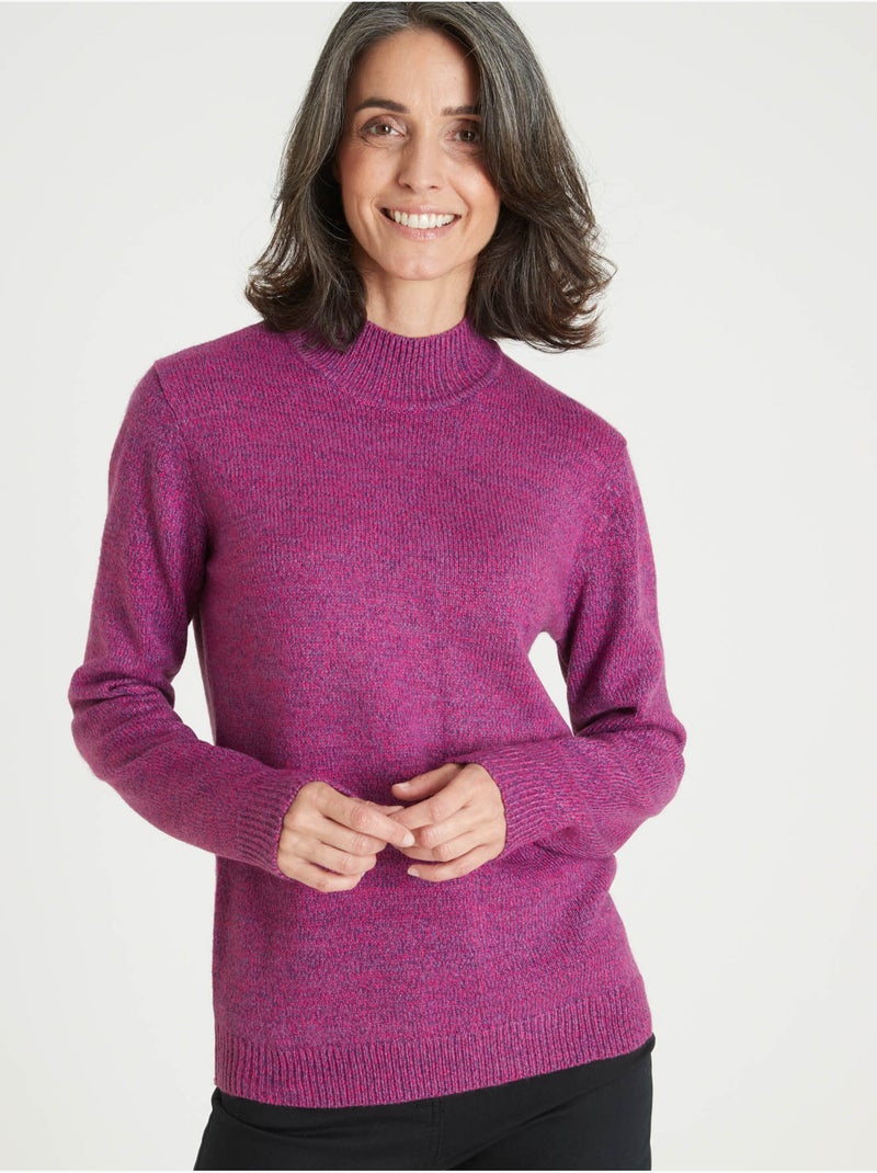 Pull manches longues col montant - DAXON Violet - Kiabi