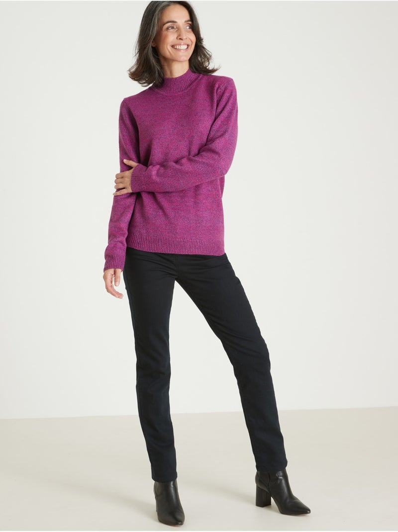 Pull manches longues col montant - DAXON Violet - Kiabi