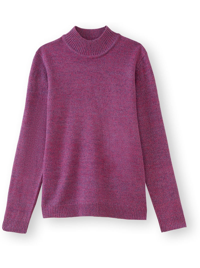 Pull manches longues col montant - DAXON Violet - Kiabi