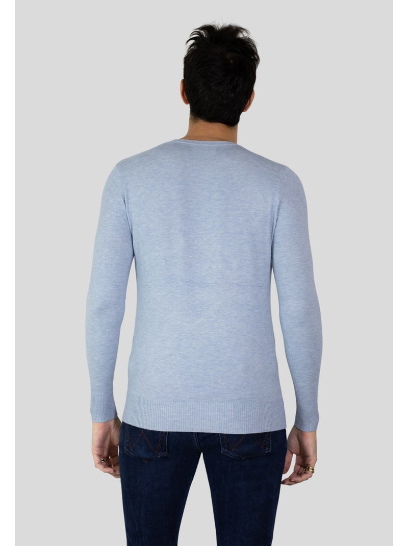 Pull manches longues col rond Kebello Bleu ciel - Kiabi