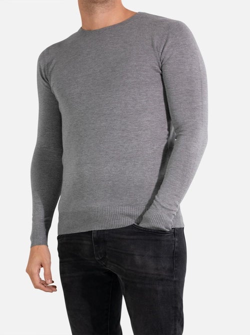 Pull manches longues col rond Kebello - Kiabi