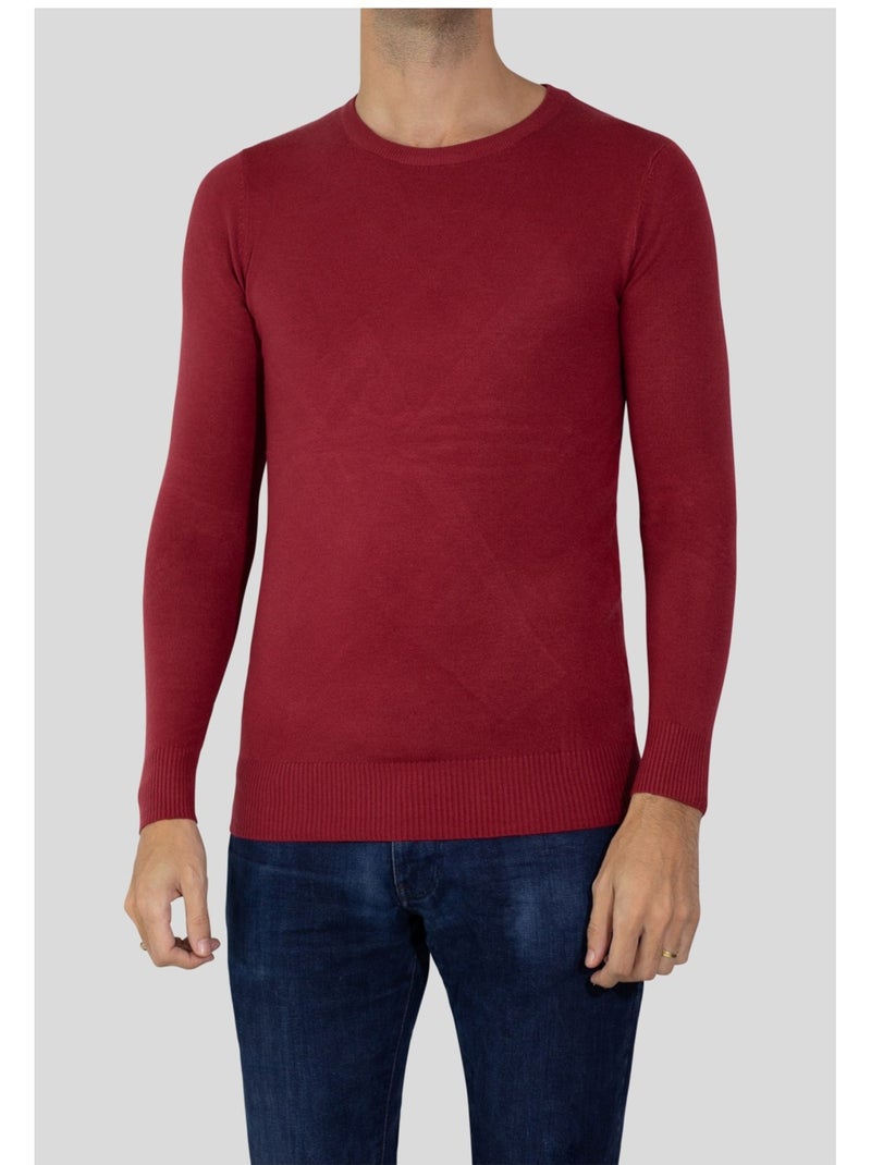 Pull manches longues col rond Kebello Rouge - Kiabi