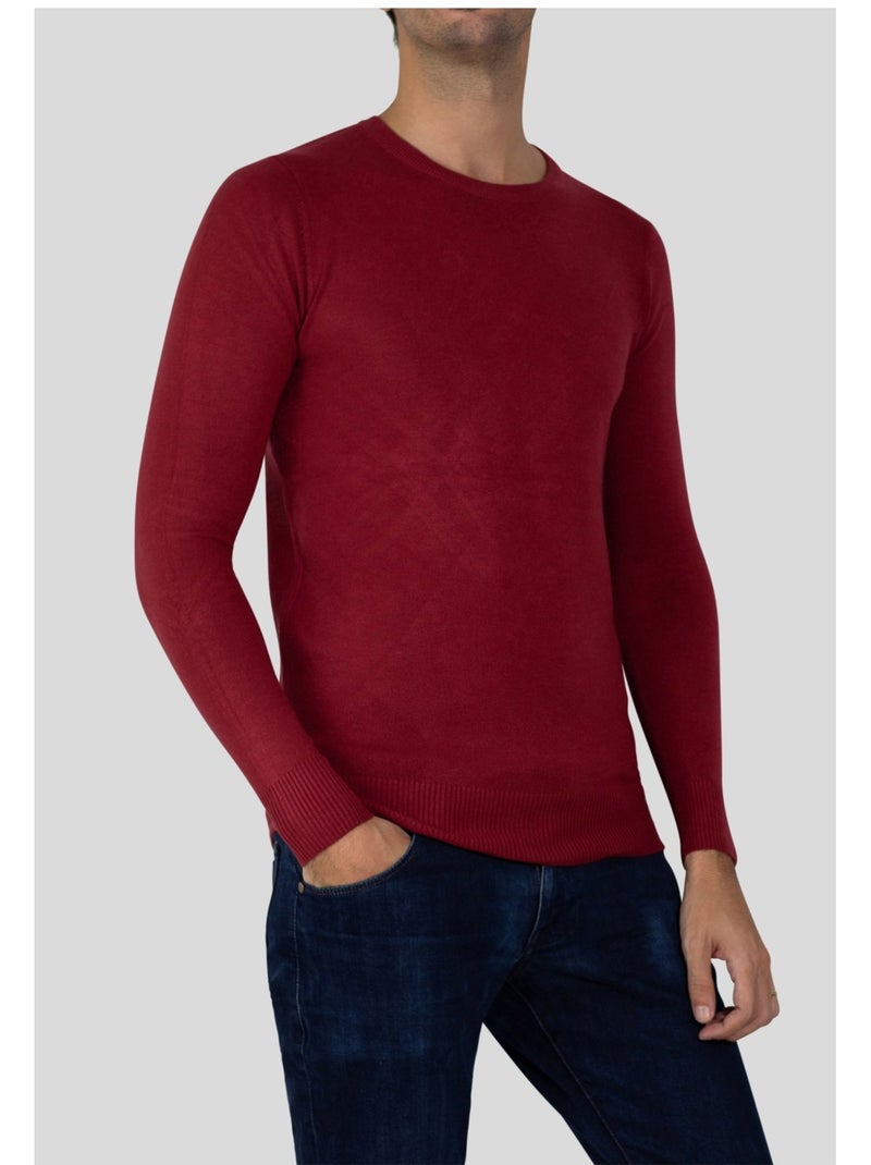 Pull manches longues col rond Kebello Rouge - Kiabi
