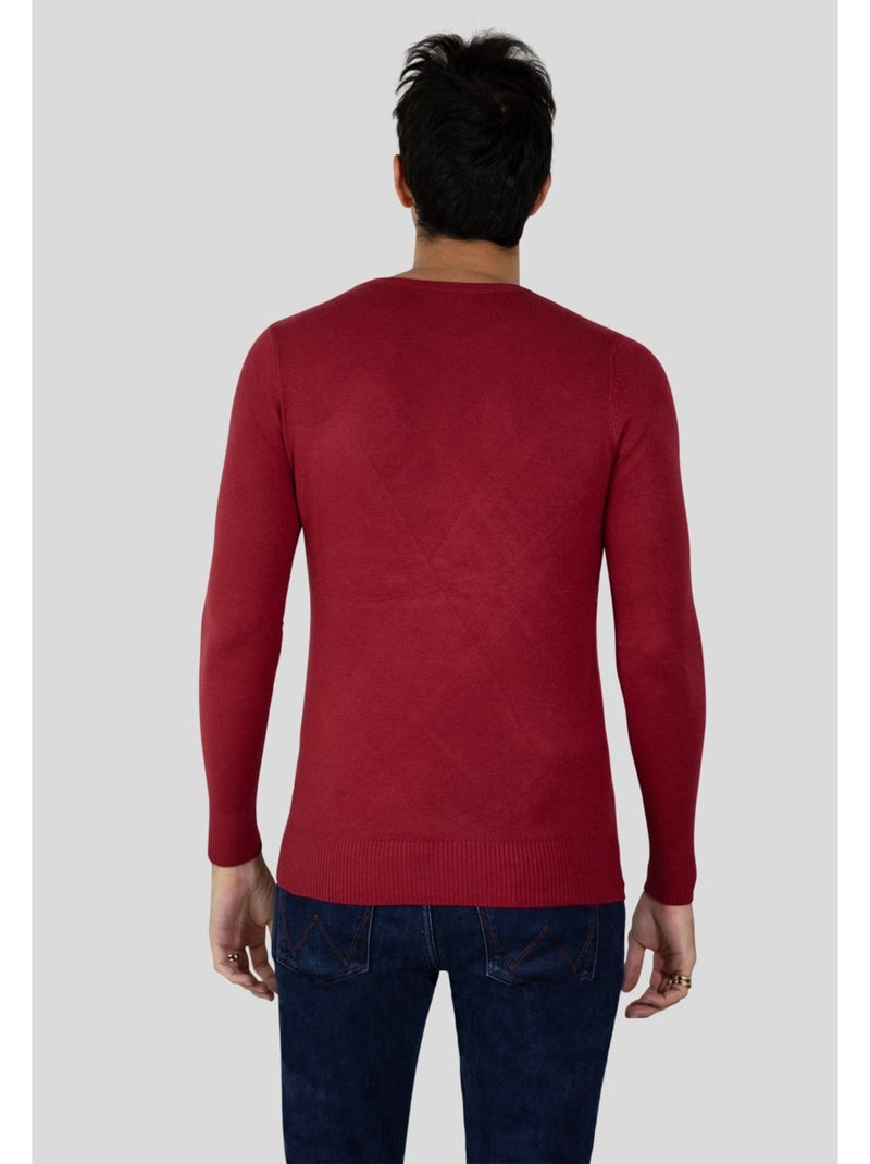 Pull manches longues col rond Kebello Rouge - Kiabi