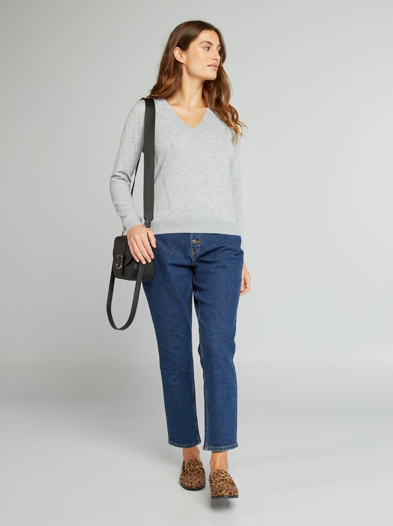 Robe manches longues enfant fille - Marine/blanc | Paris