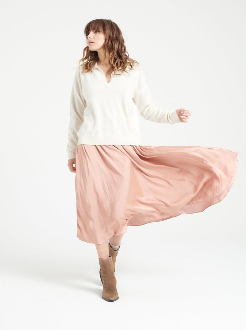 Pull manches longues femme 100% cachemire - MIA 3 Blanc Ecru - Kiabi