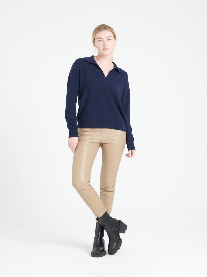 Pull manches longues femme 100% cachemire - MIA 3 Bleu marine - Kiabi