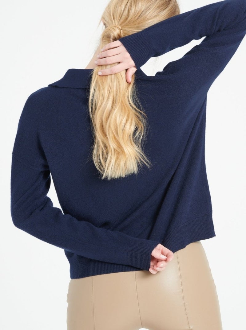 Pull manches longues femme 100% cachemire - MIA 3 Bleu marine - Kiabi