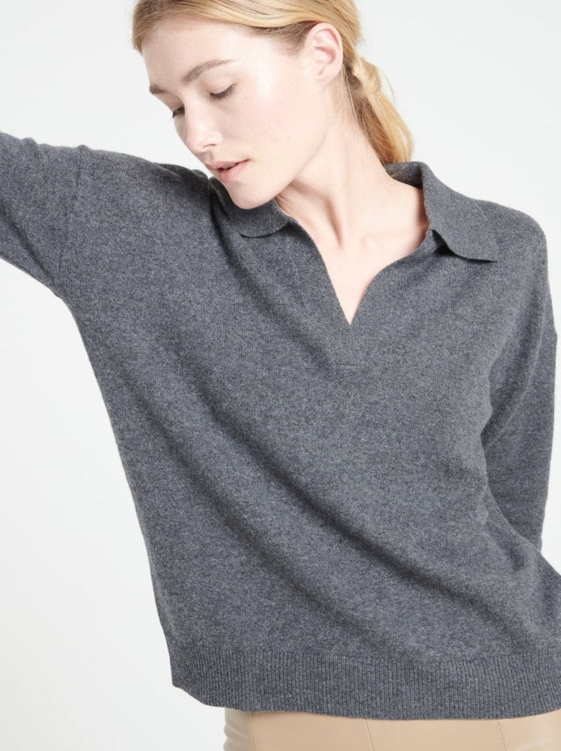Pull manches longues femme 100% cachemire - MIA 3 gris anthracite - Kiabi