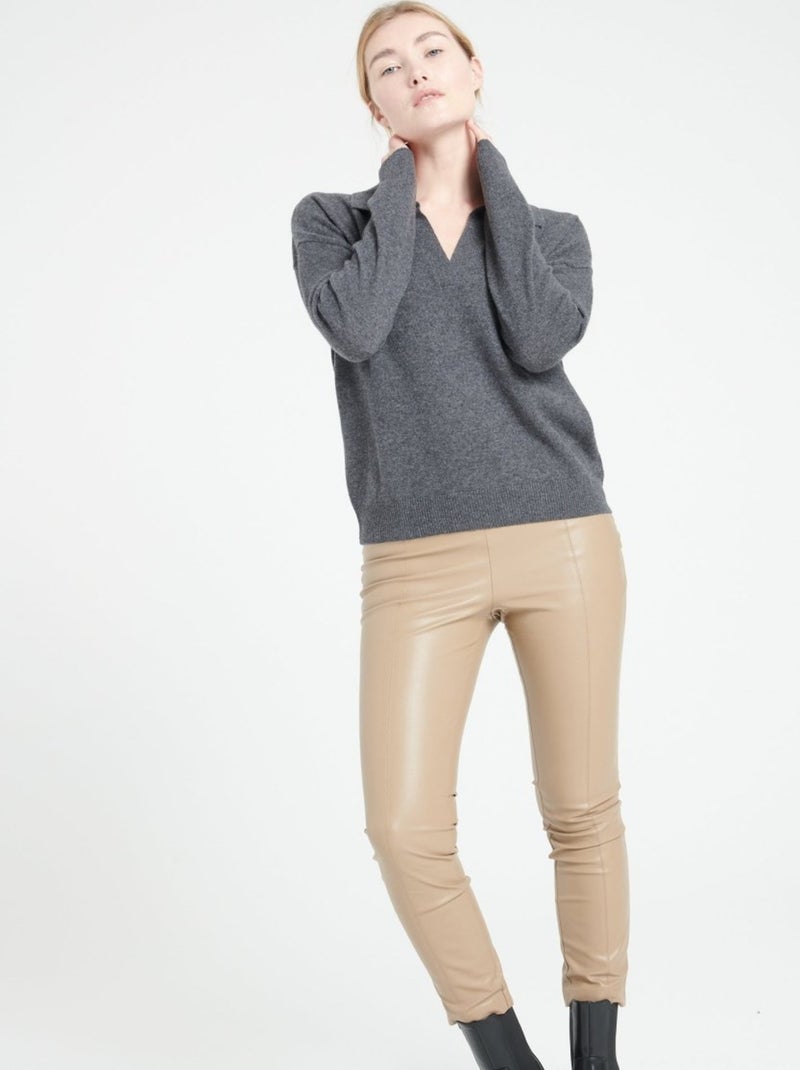 Pull manches longues femme 100% cachemire - MIA 3 gris anthracite - Kiabi